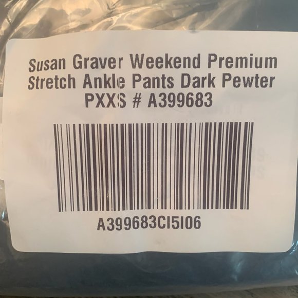 NWT SUSAN GRAVER WEEKEND PREMIUM STRETCH ANKLE PANTS DARK PEWTER PXXS - Picture 11 of 12